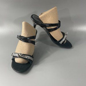 Helle Comfort Black  Strappy with Disco Ball on the Front Sandals, Size 39